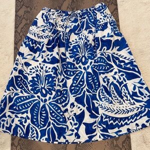 Banana Republic Blue and White Floral Circle Skirt